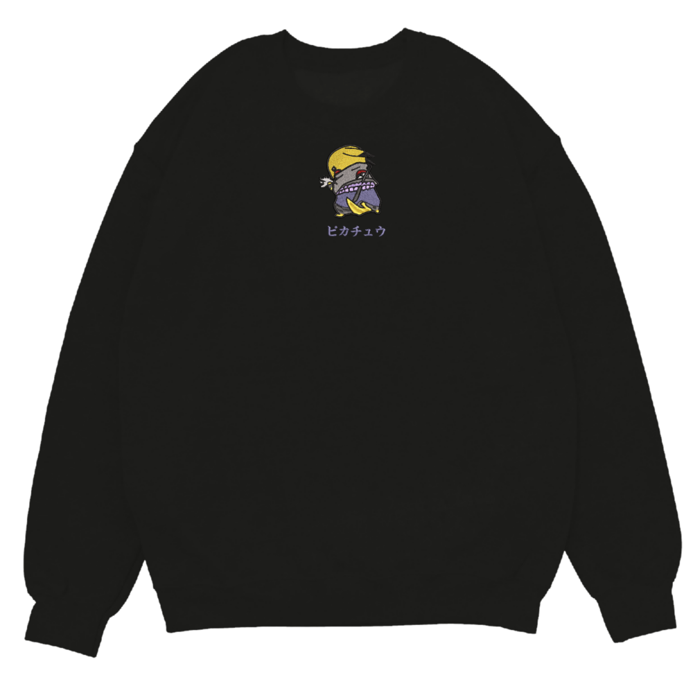 Pikasuke Art Embroidere Sweatshirt Black