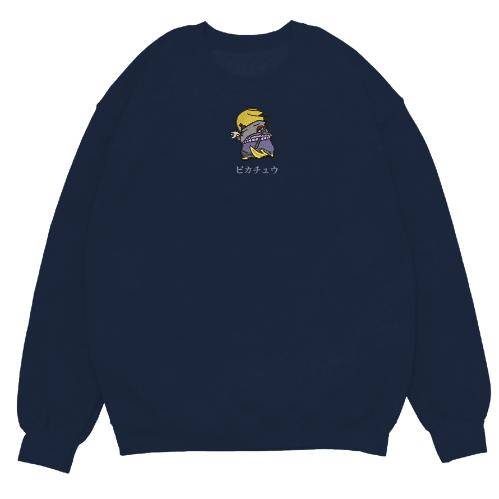 Pikasuke Art Embroidere Sweatshirt Navy