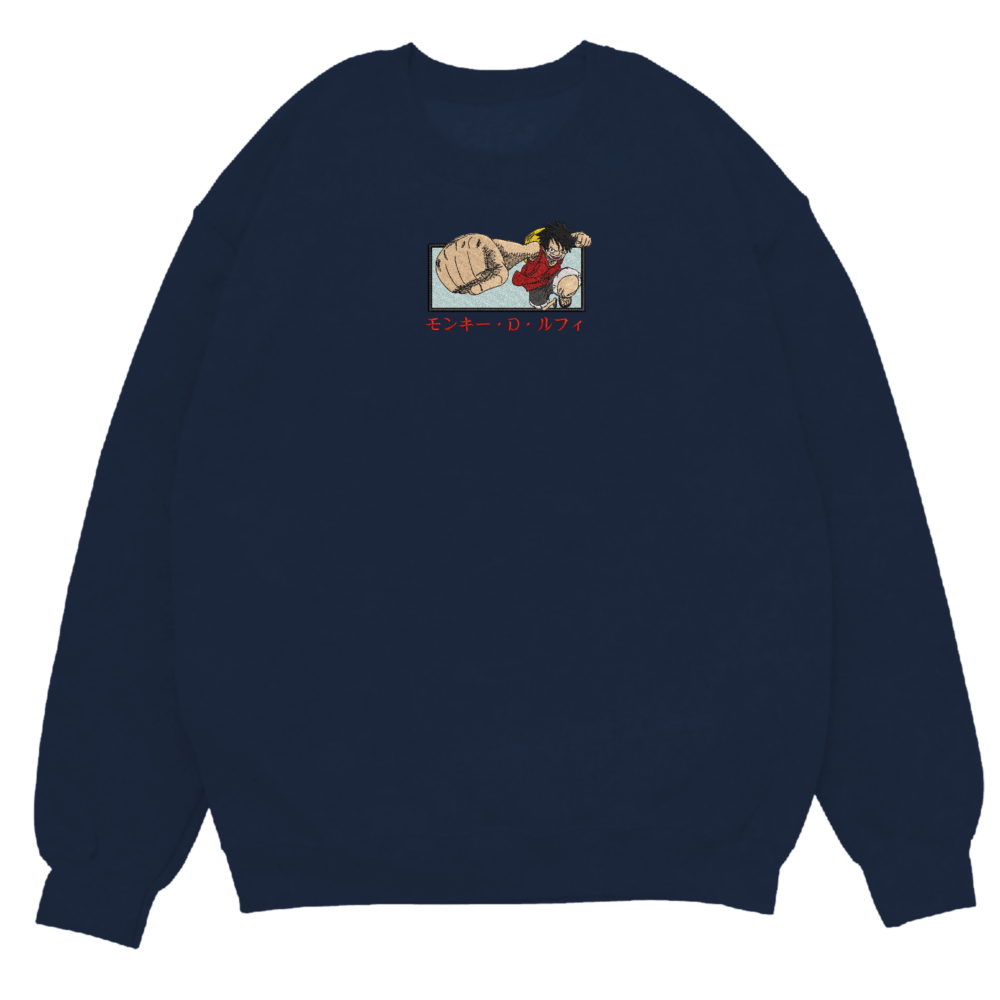 Pirate King Art Embroidered Sweatshirt Navy