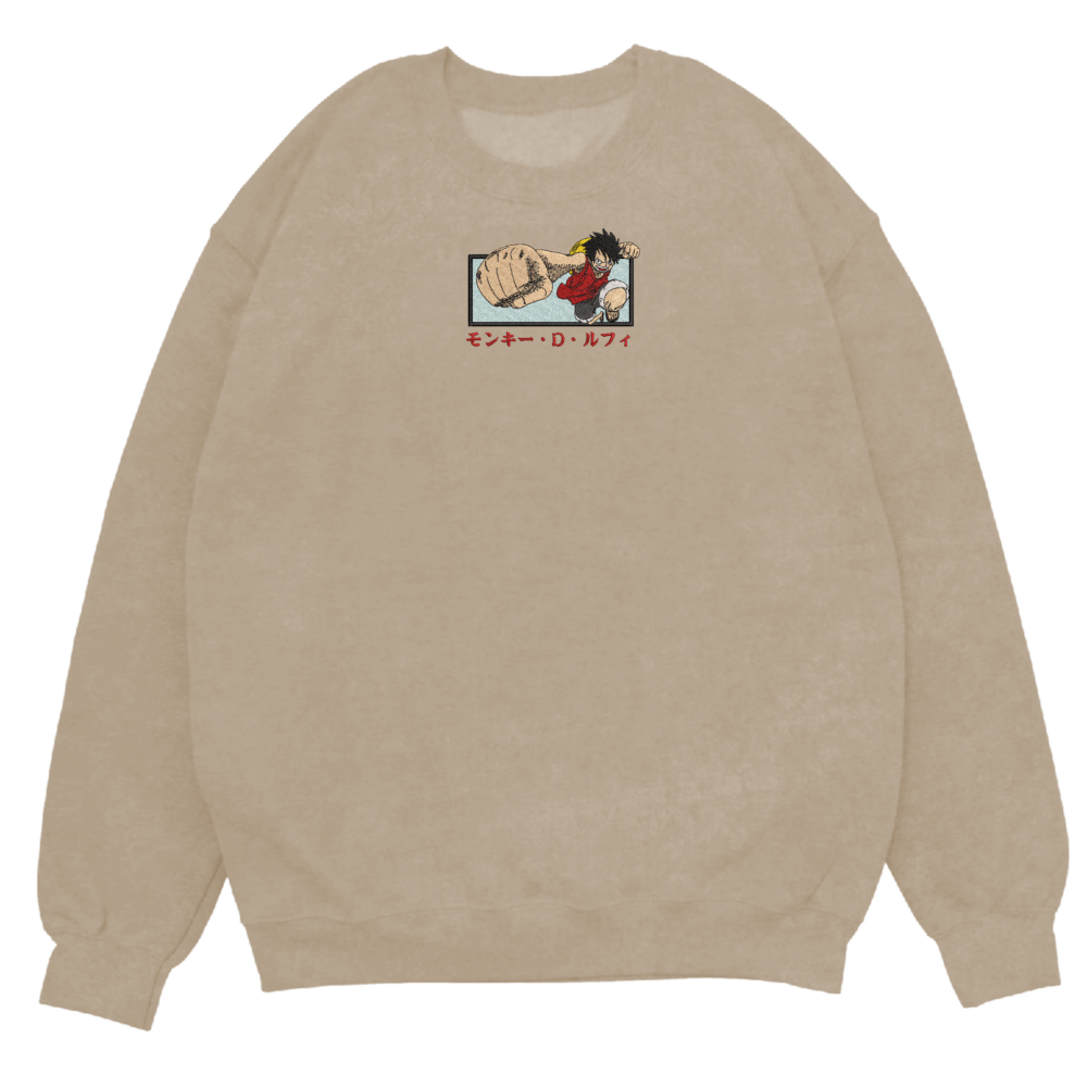 Pirate King Art Embroidered Sweatshirt Sand