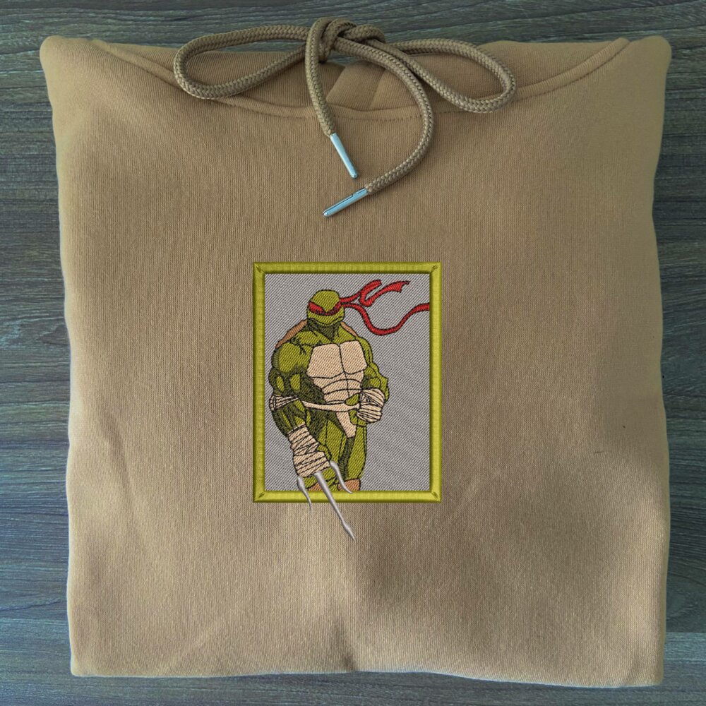 Raphael Ninja Turtles Art Embroidered Hoodie Sand (3)