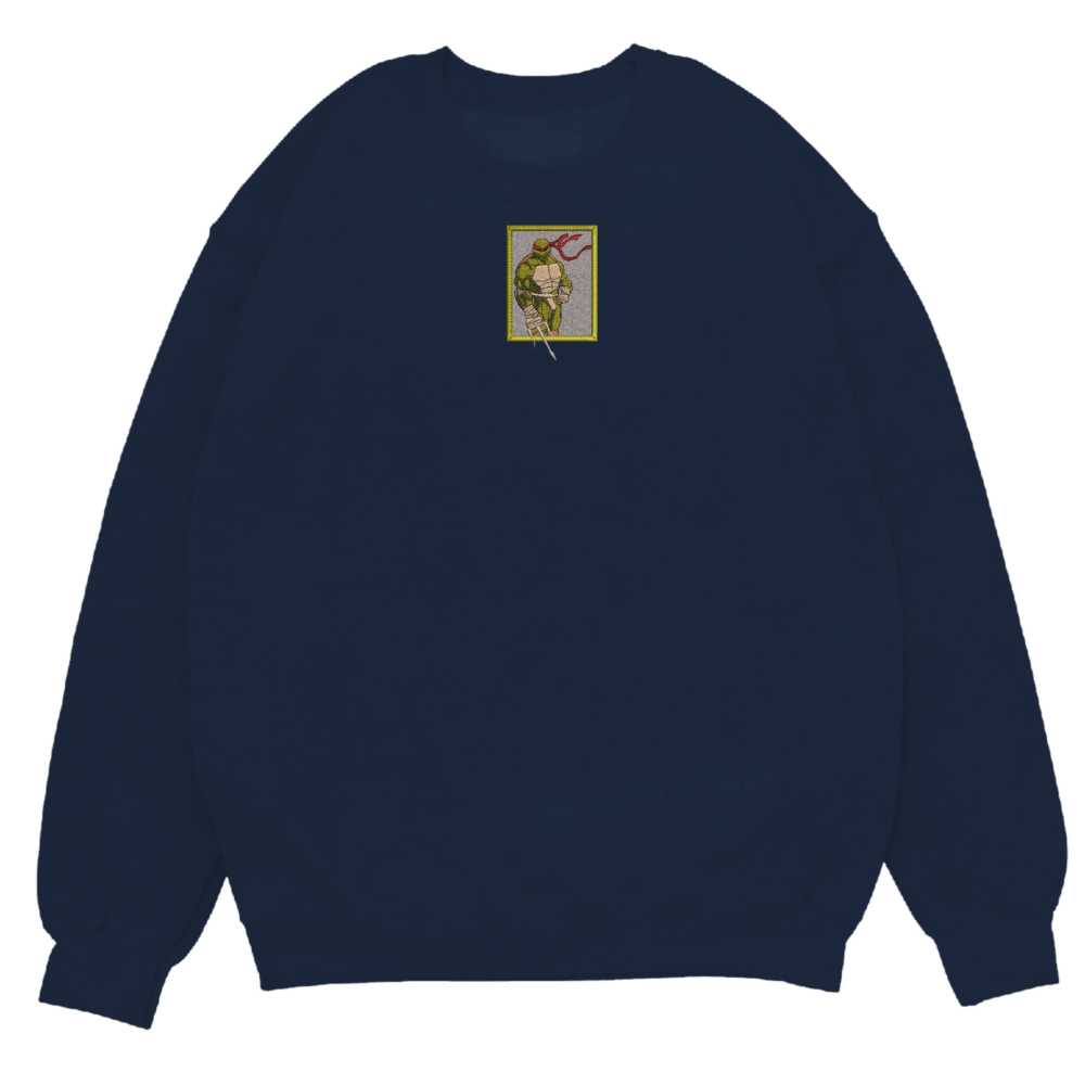 Raphael Ninja Turtles Art Embroidered Sweatshirt Navy