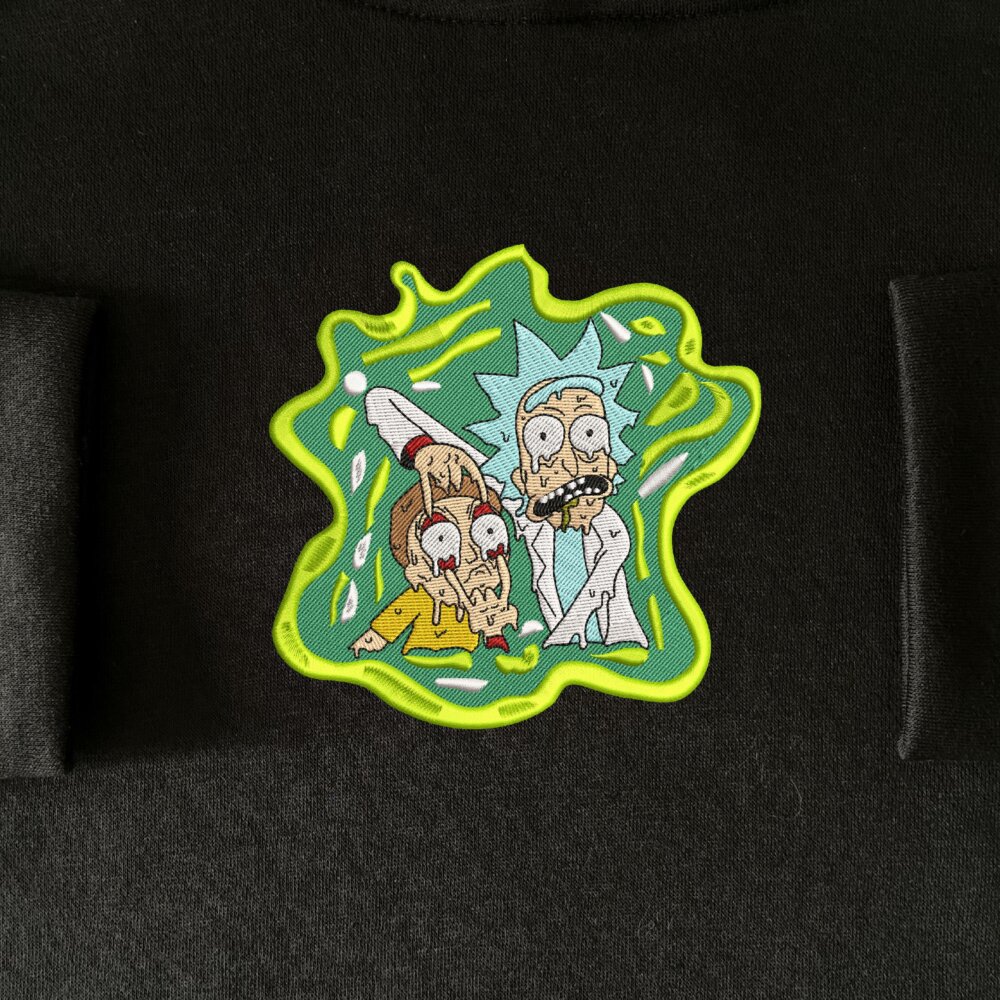 Rick And Morty Art Embroidere Hoodie Black (4) Main Thumbnails Sweatshirt