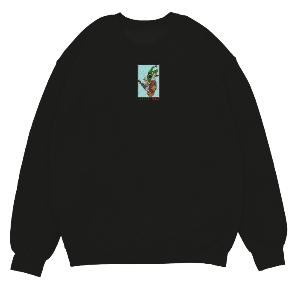 Rock Lee X Gaara Art Embroidered Sweatshirt Black