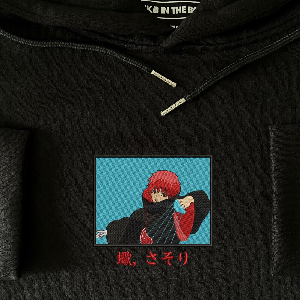 Sasori Art Embroidered Hoodie Black (4)