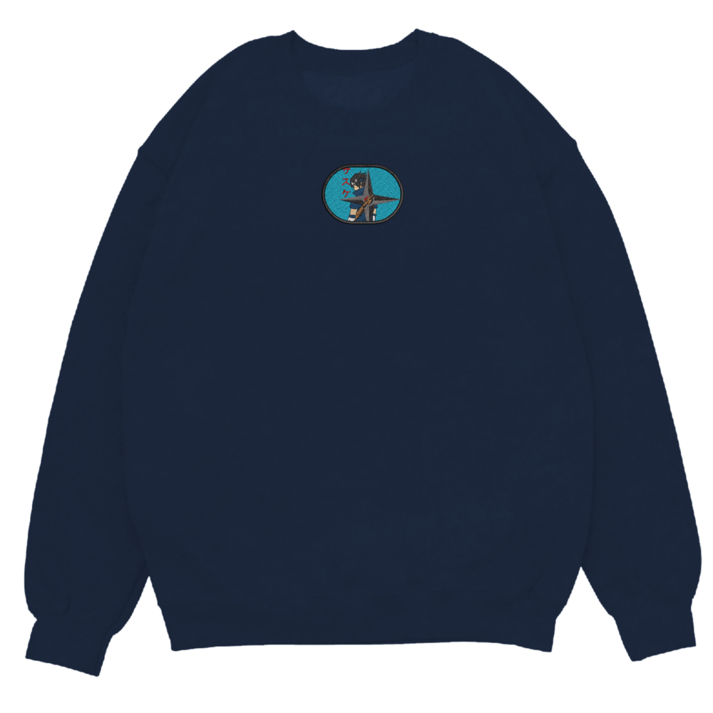 Sasuke Art Embroidered Sweatshirt Navy