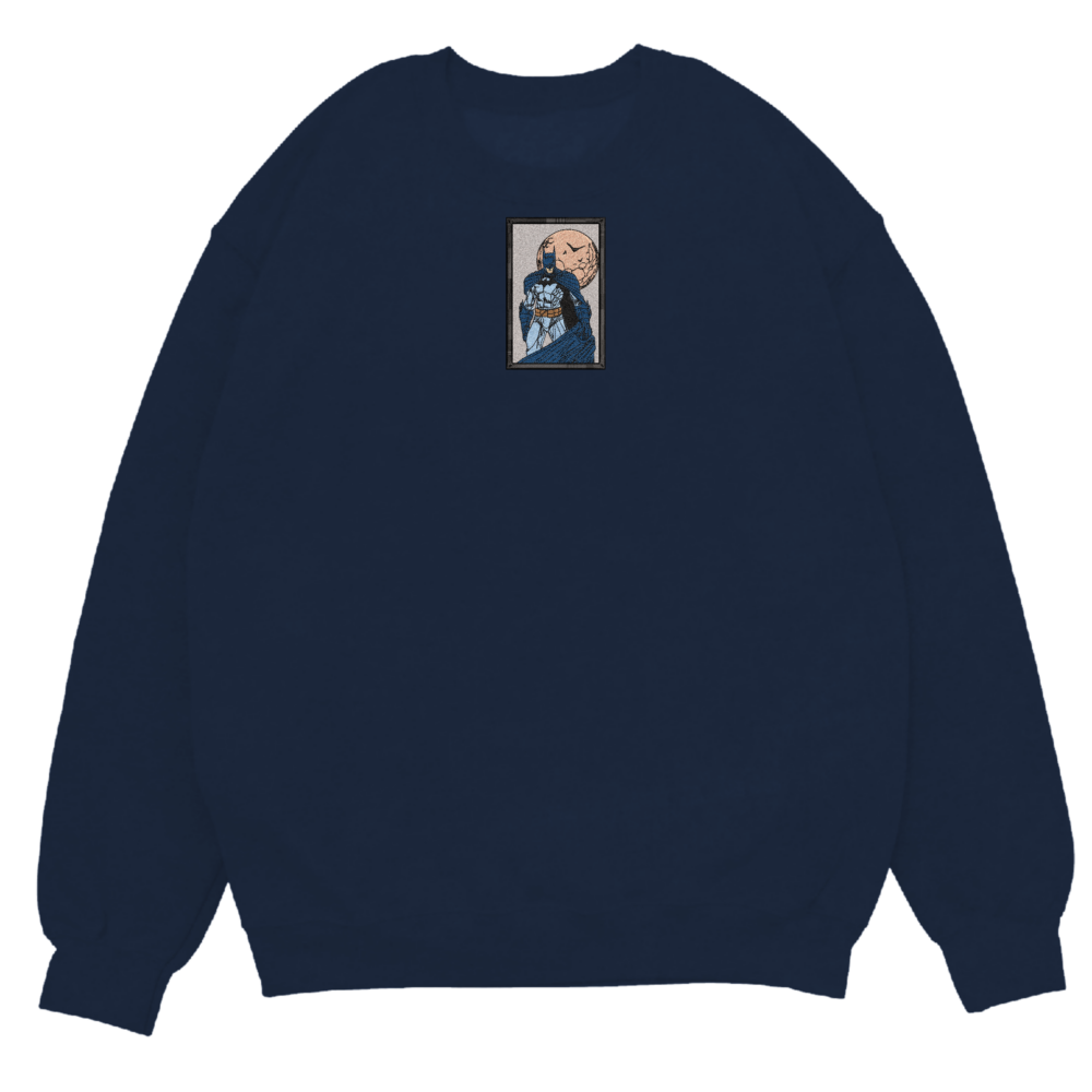 Shadow Vigilante Art Embroidered Sweatshirt Navy