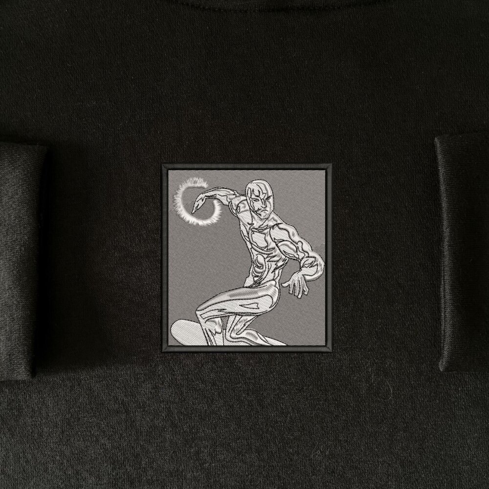 Silver Surfer Art Embroidere Hoodie Black (1) Main Thumbnails Sweatshirt