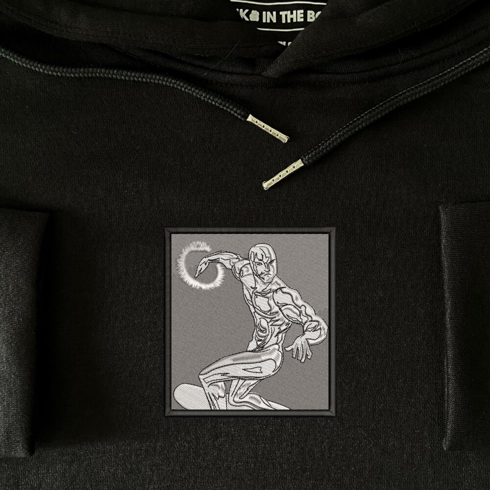 Silver Surfer Art Embroidere Hoodie Black (3)