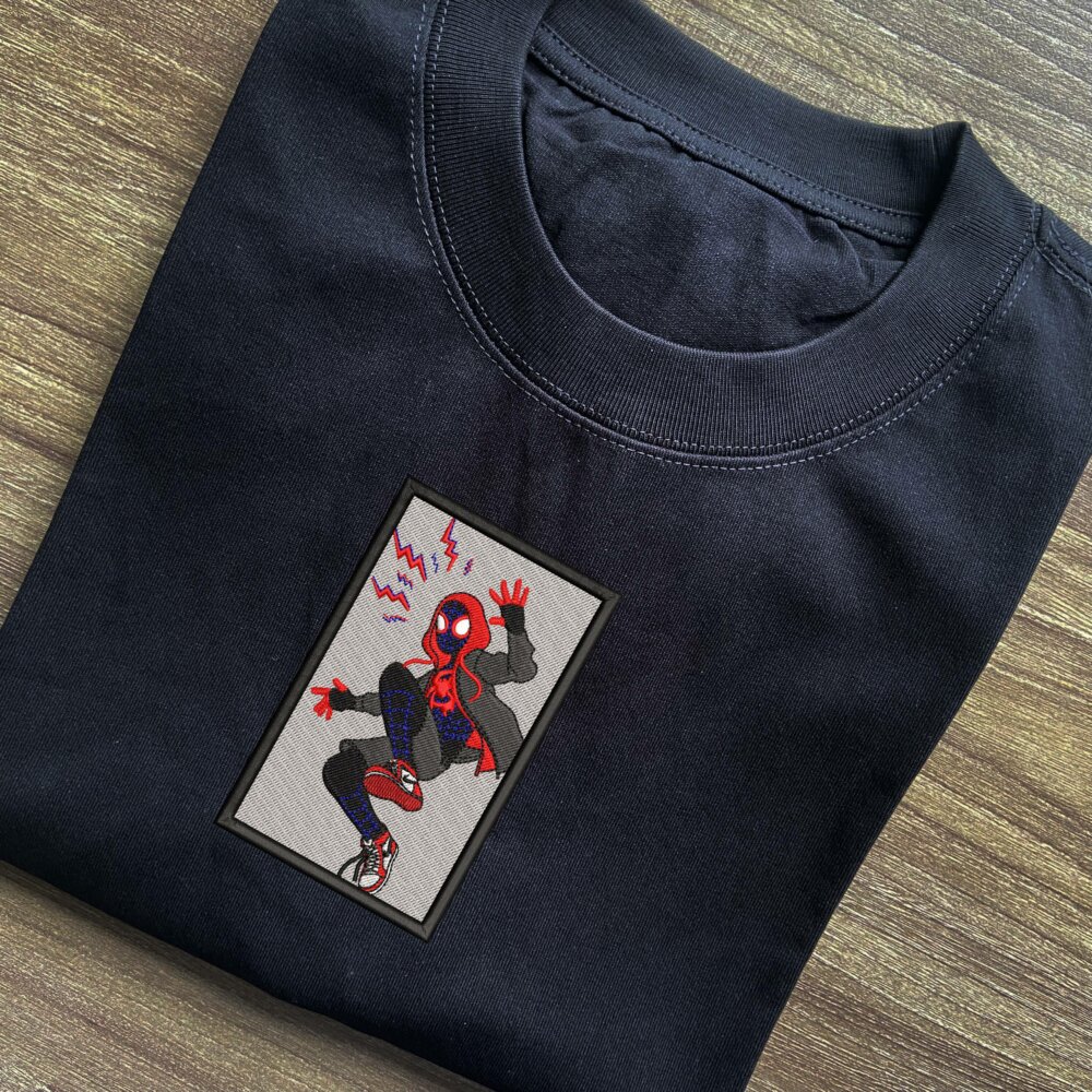 Spidey Sense Art Embroidere Black T shirt (1) Thumbnails T shirt Gallery 2