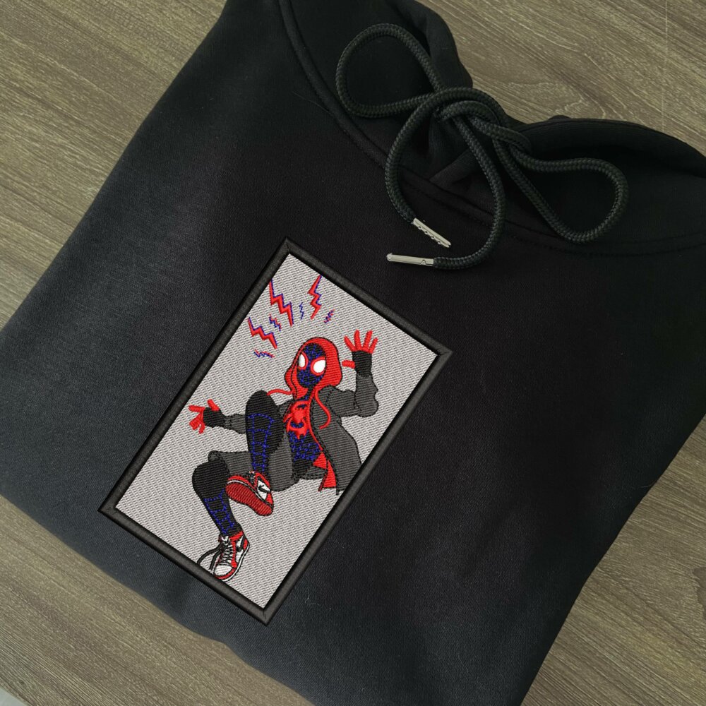 Spidey Sense Art Embroidere Hoodie Black (1)