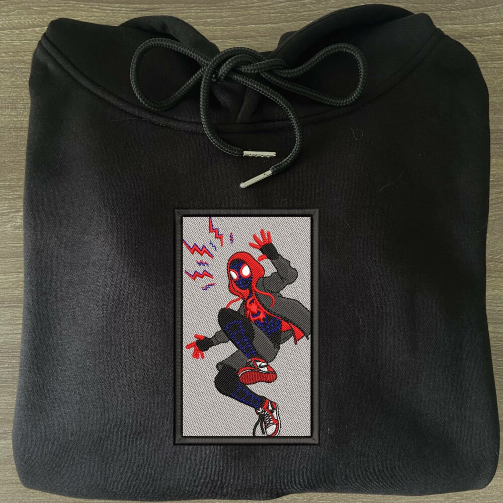 Spidey Sense Art Embroidere Hoodie Black (2)