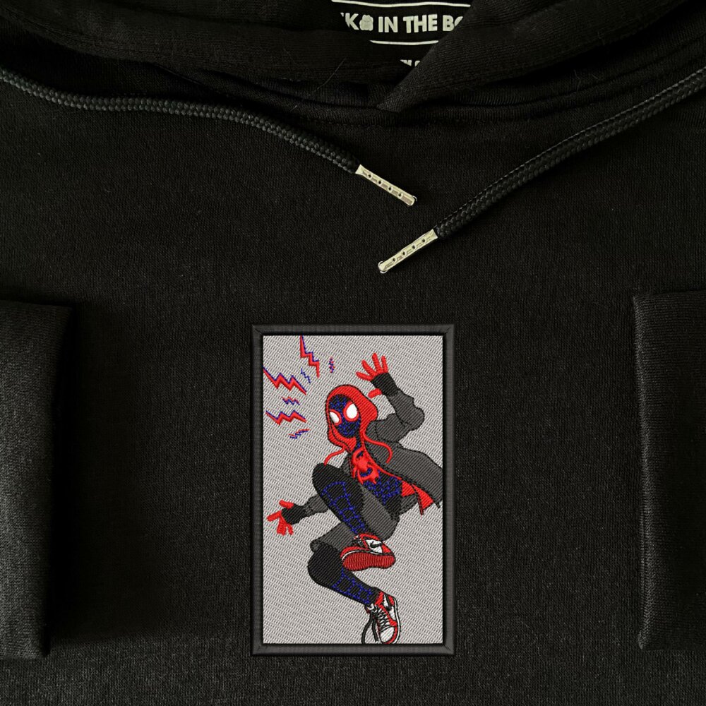 Spidey Sense Art Embroidere Hoodie Black (3)