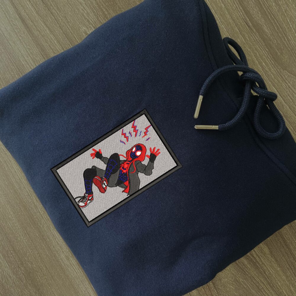 Spidey Sense Art Embroidere Hoodie Navy (2)