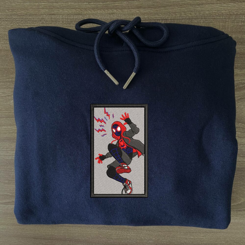 Spidey Sense Art Embroidere Hoodie Navy (3)