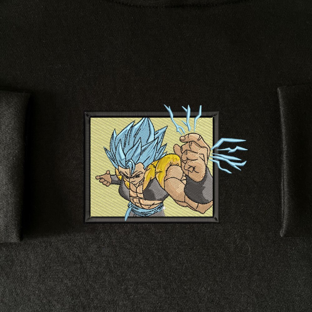 Super Saiyan Blue Gogeta Art Embroidere Hoodie Black (1) Main Thumbnails Sweatshirt