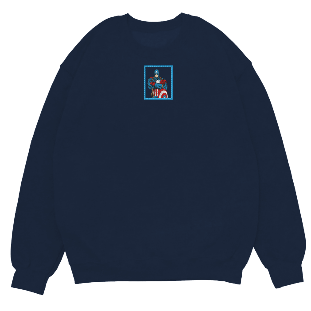 Super Soldier Art Embroidered Sweatshirt Navy