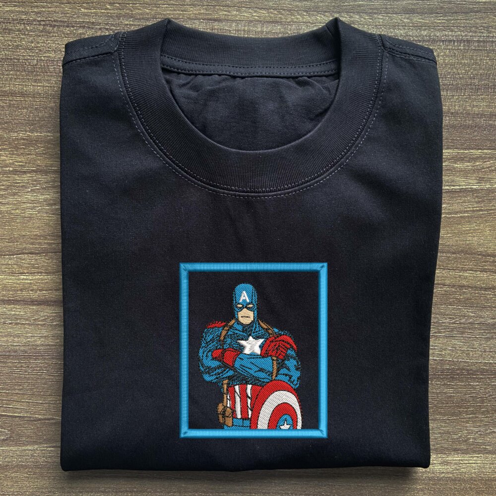 Super Soldier Art Embroidered T shirt Black (2) Main Thumbnails T shirt