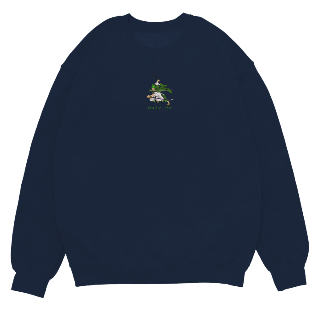 Swordsman Spirit Art Embroidered Sweatshirt Navy (2)