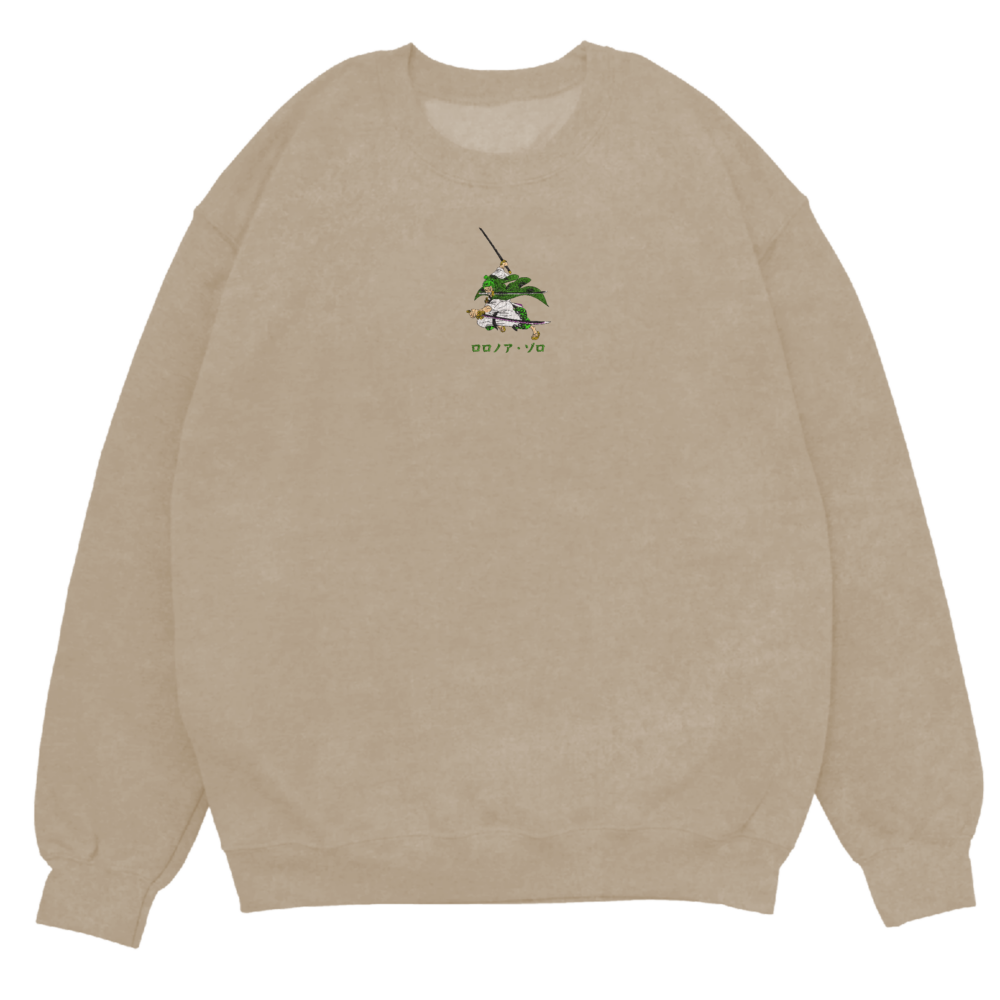 Swordsman Spirit Art Embroidered Sweatshirt Sand