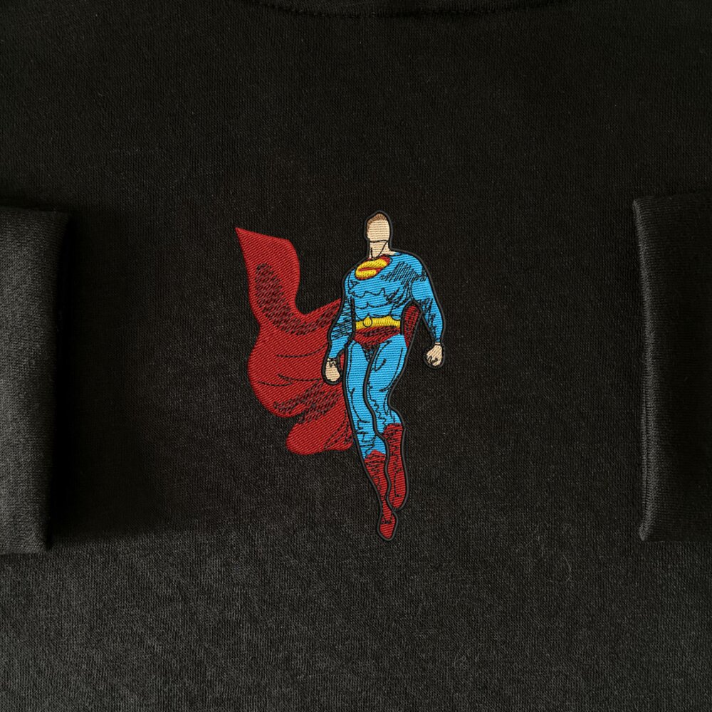 The Superman Art Embroidere Hoodie Black (1) Main Thumbnails Sweatshirt