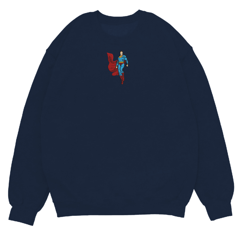 The Superman Art Embroidere Sweatshirt Navy