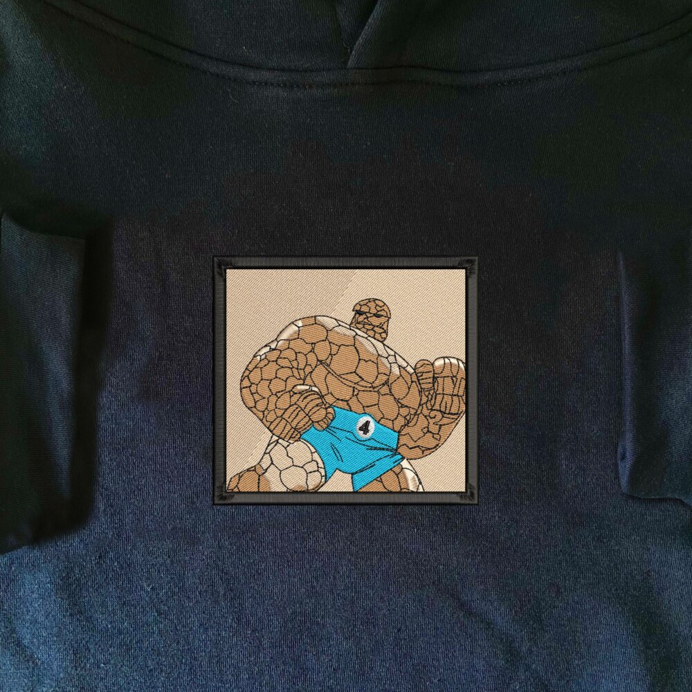 The Thing Art Embroidere Hoodie Navy (1)