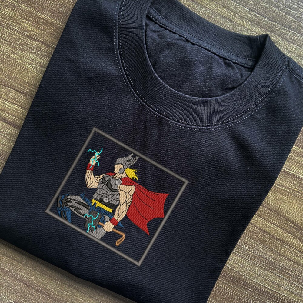 Thor Art Embroidere Black T shirt (1) Thumbnails T shirt Gallery 2