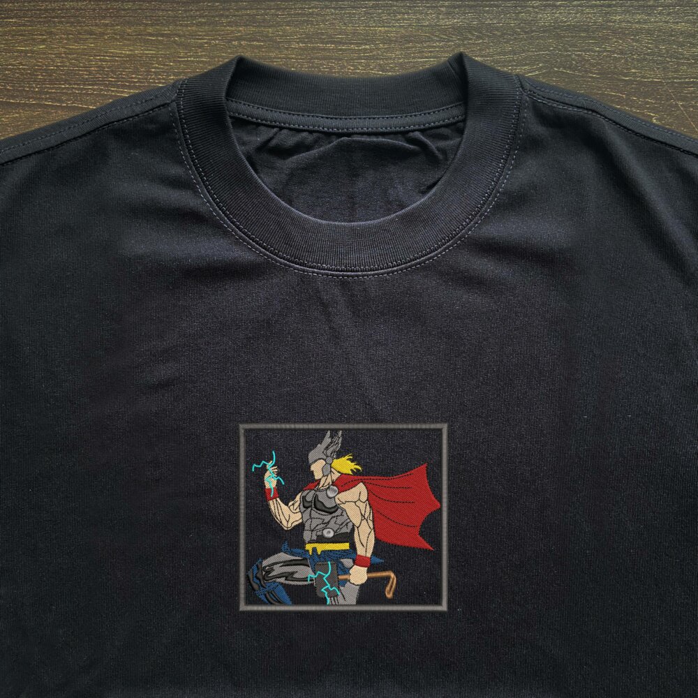 Thor Art Embroidere Black T shirt (3) Thumbnails T shirt Gallery