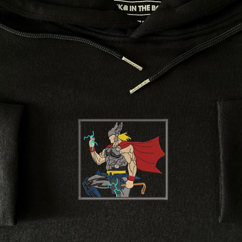 Thor Art Embroidere Hoodie Black (3)