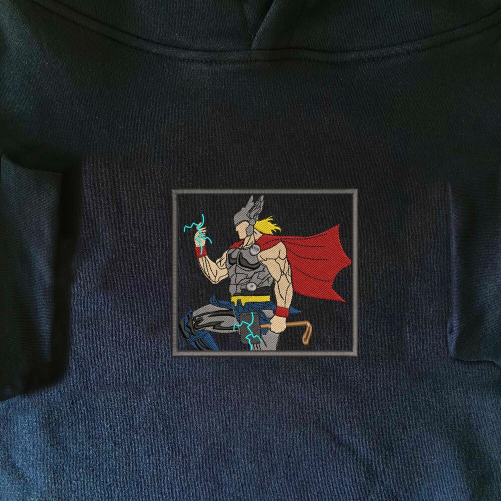 Thor Art Embroidere Hoodie Navy (1)