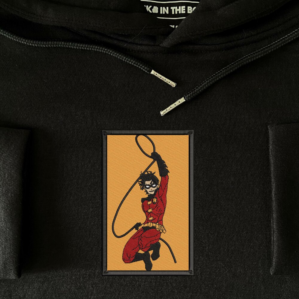 Timothy Drake Art Embroidered Hoodie Black (4)