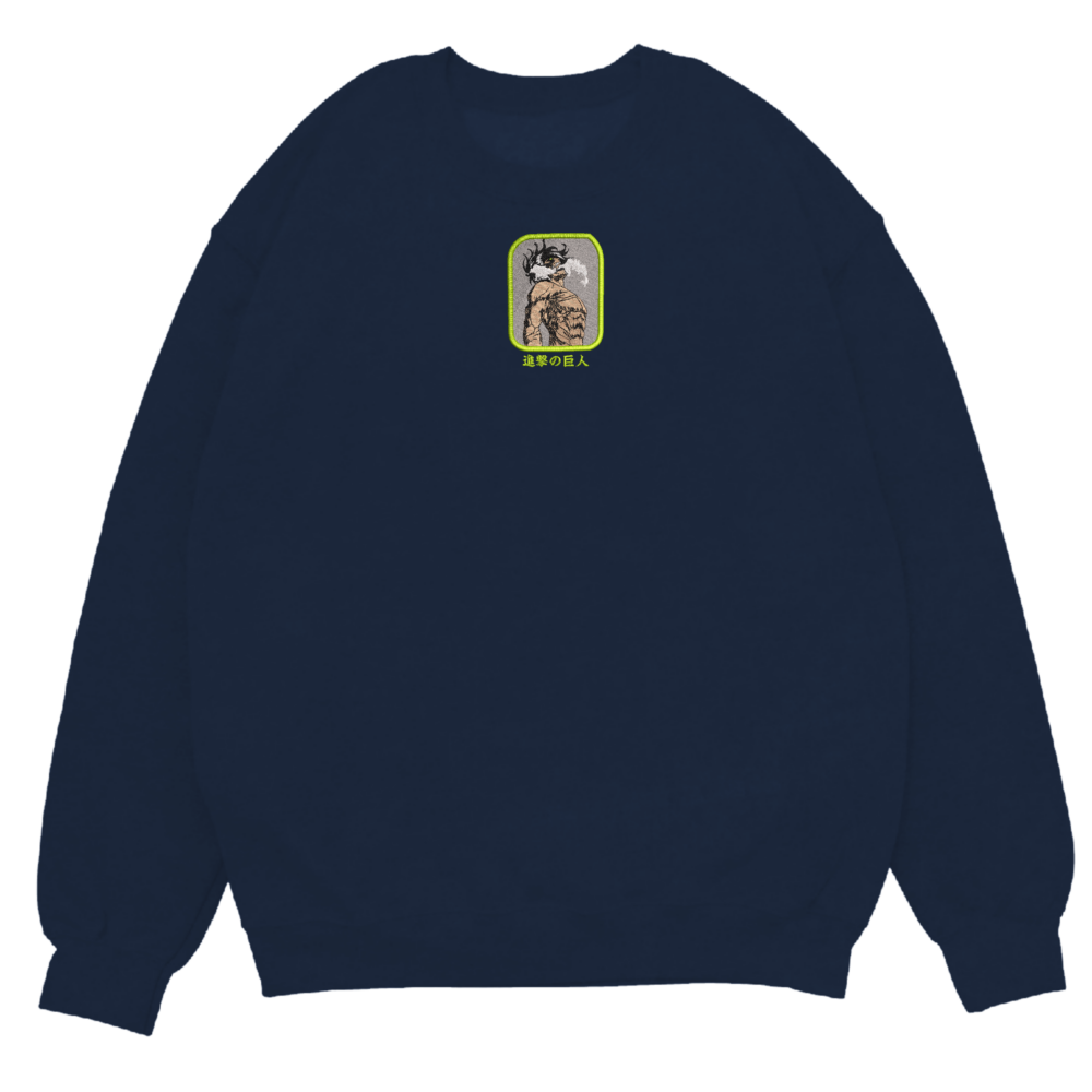 Titan Attack Art Embroidere Sweatshirt Navy