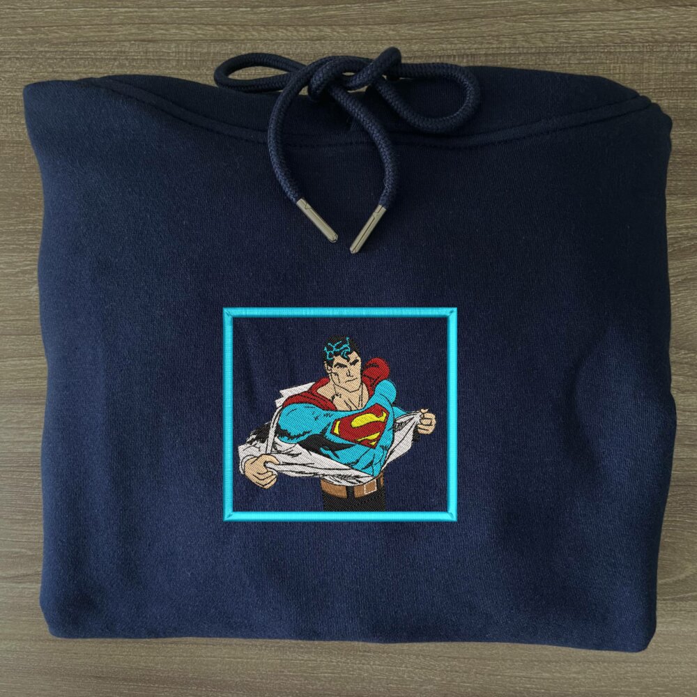 Unleashing Justice Art Embroidered Hoodie Navy (3)