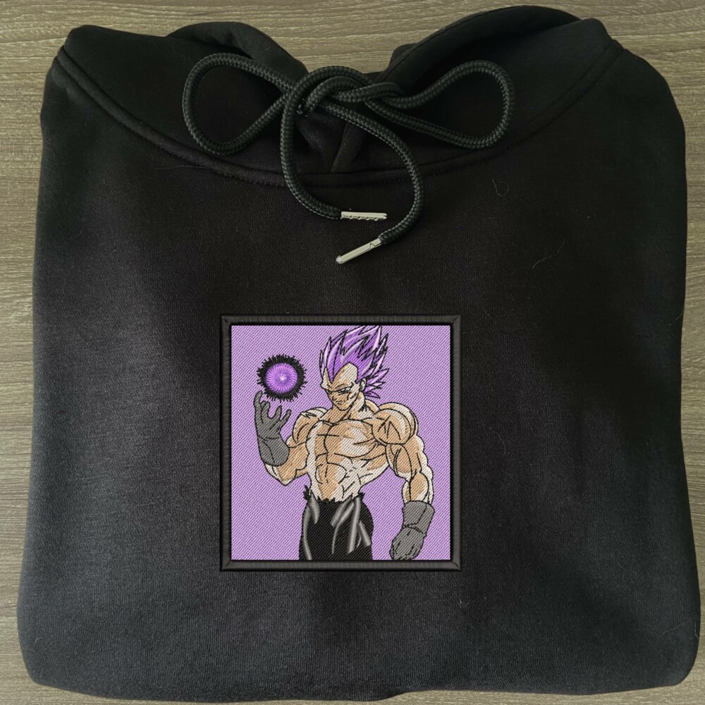 Vegeta Ego Ultra Art Embroidered Hoodie Black (2)