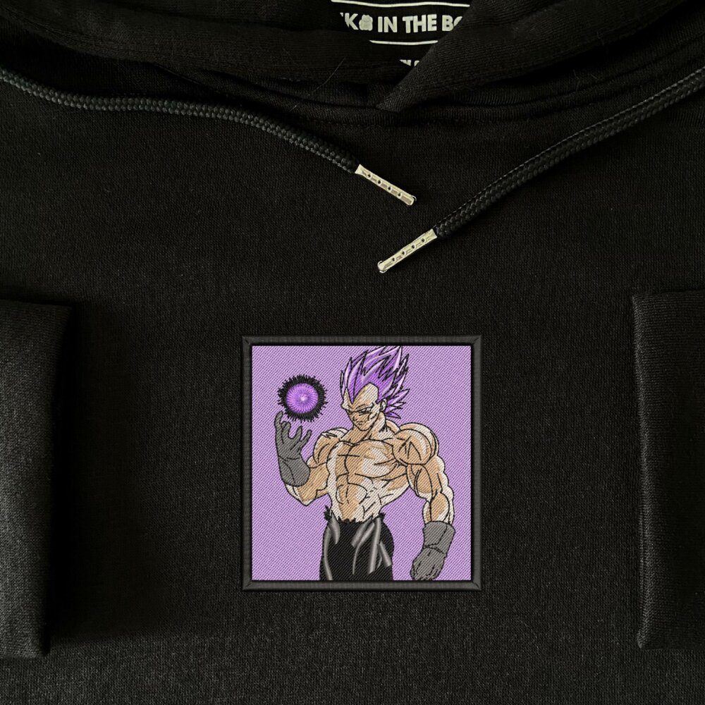 Vegeta Ego Ultra Art Embroidered Hoodie Black (3)