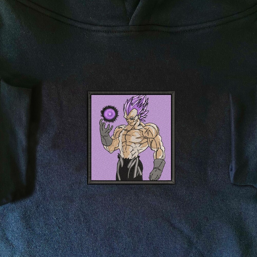 Vegeta Ego Ultra Art Embroidered Hoodie Navy (1)