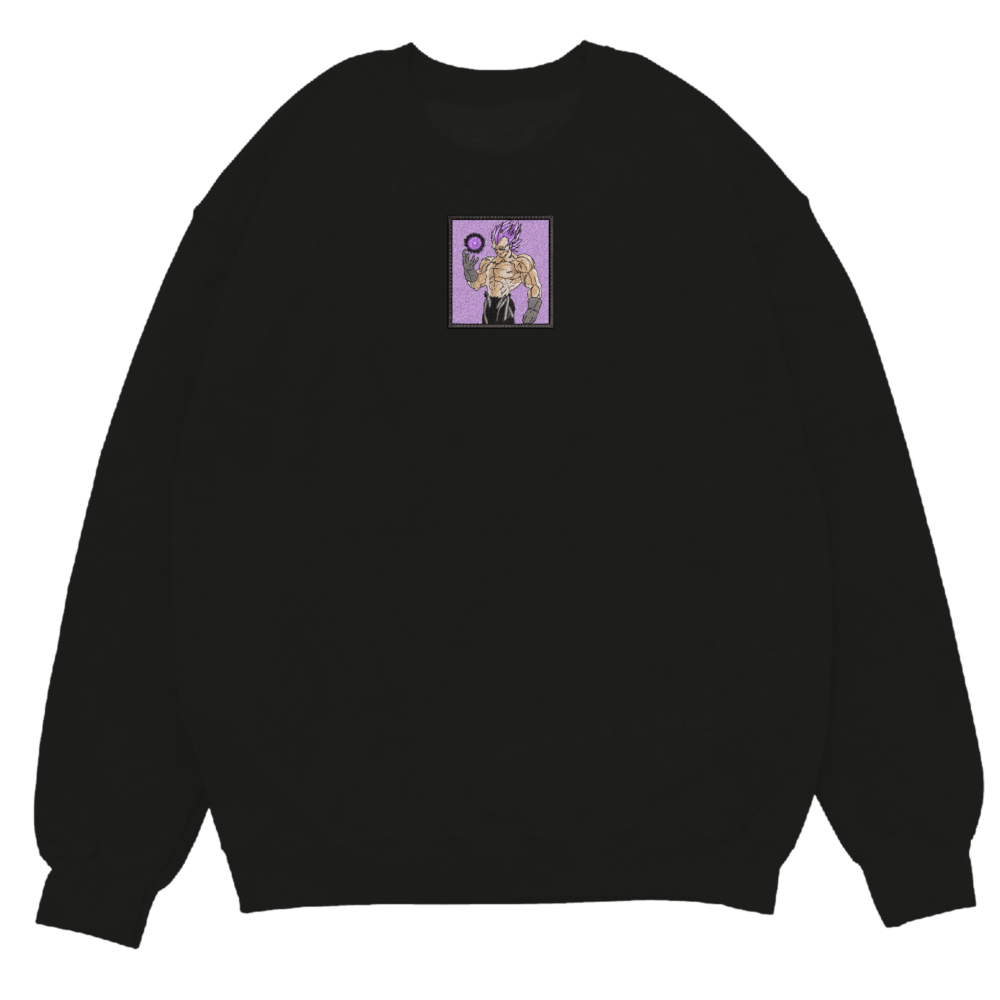 Vegeta Ego Ultra Art Embroidered Sweatshirt Black