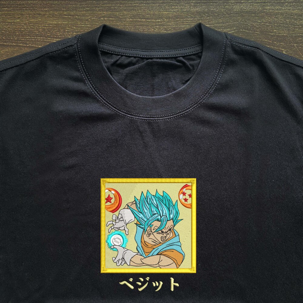 Vegito Art Embroidere Black T shirt (3) Thumbnails T shirt Gallery