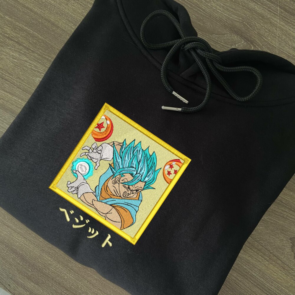 Vegito Art Embroidere Hoodie Black (1)