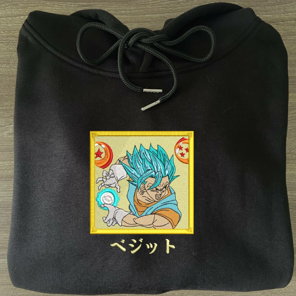 Vegito Art Embroidere Hoodie Black (2)