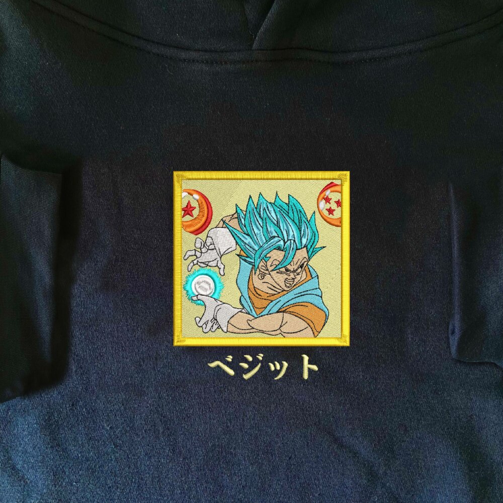 Vegito Art Embroidere Hoodie Navy (1)