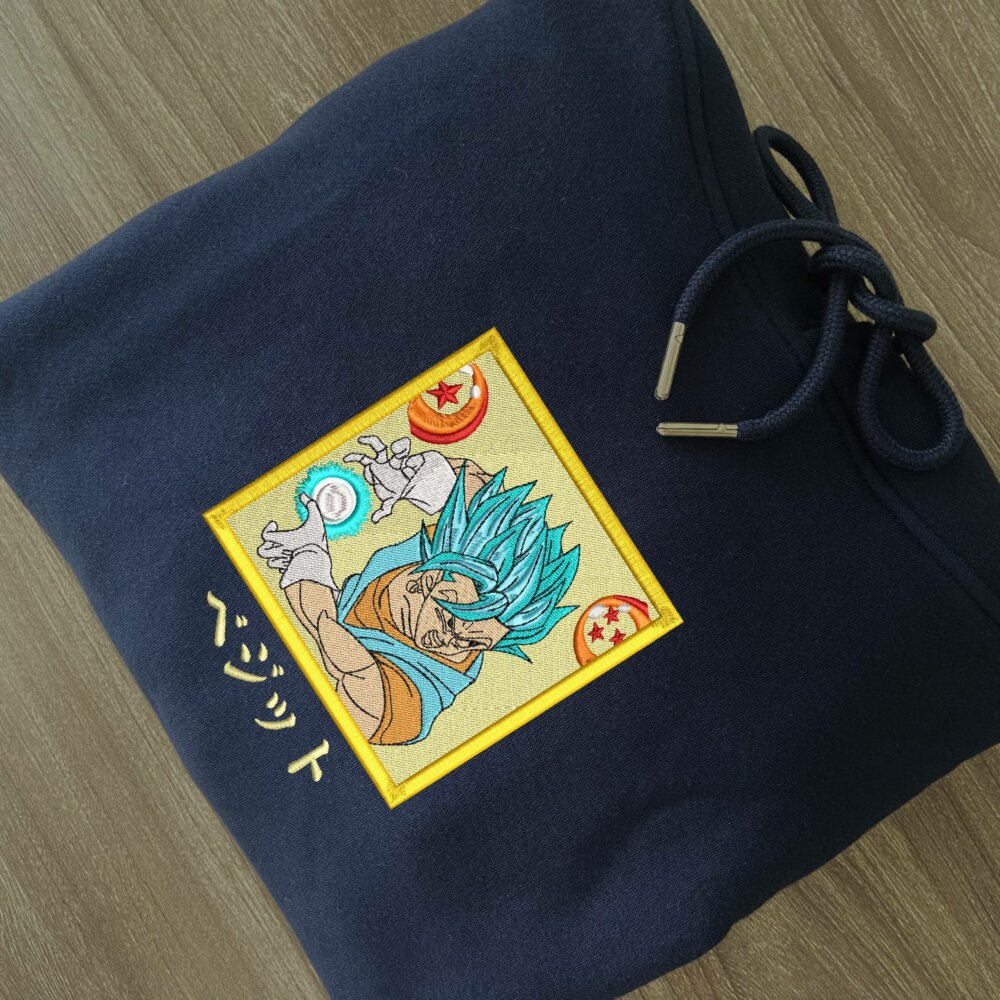 Vegito Art Embroidere Hoodie Navy (2)