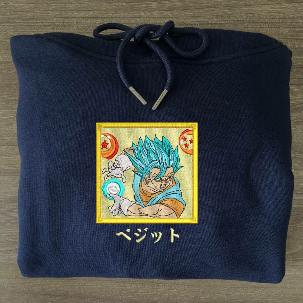 Vegito Art Embroidere Hoodie Navy (3)