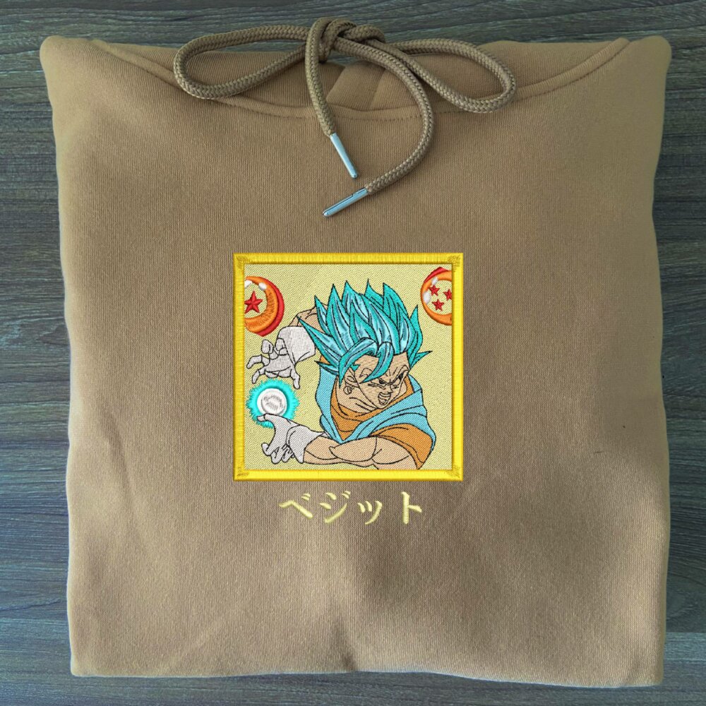 Vegito Art Embroidere Hoodie Sand (3)