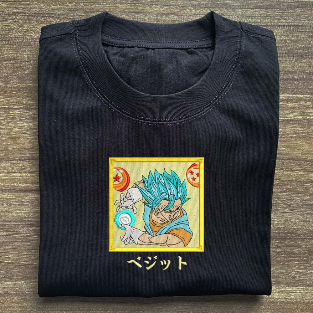 Vegito Art Embroidered Black T shirt (2) Main Thumbnails T shirt