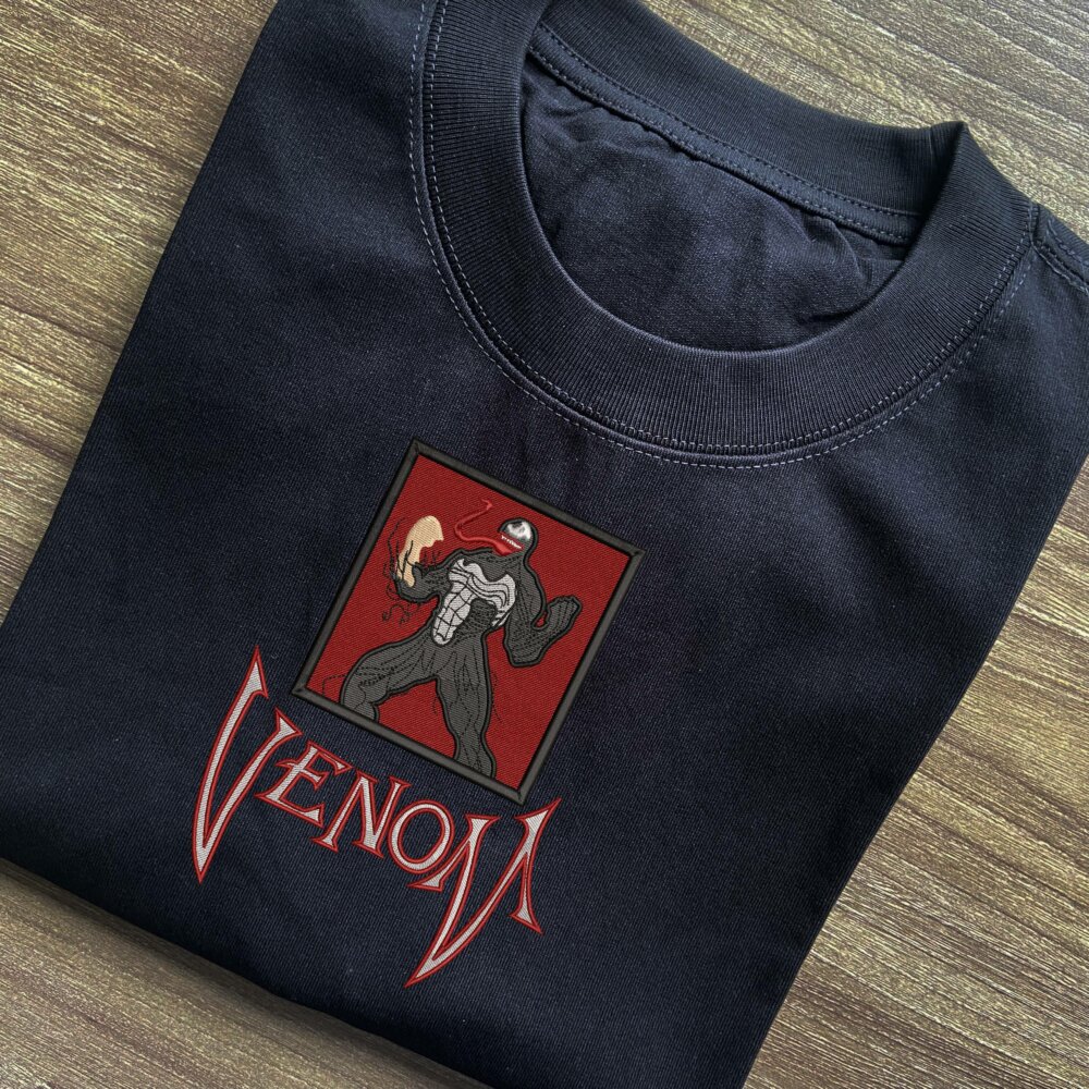 Venom Art Embroidered Black T shirt (1) Thumbnails T shirt Gallery 2