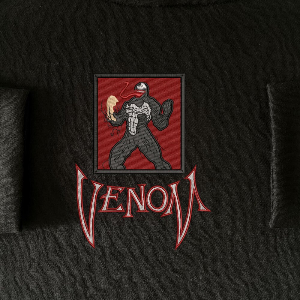 Venom Art Embroidered Hoodie Black (4) Main Thumbnails Sweatshirt