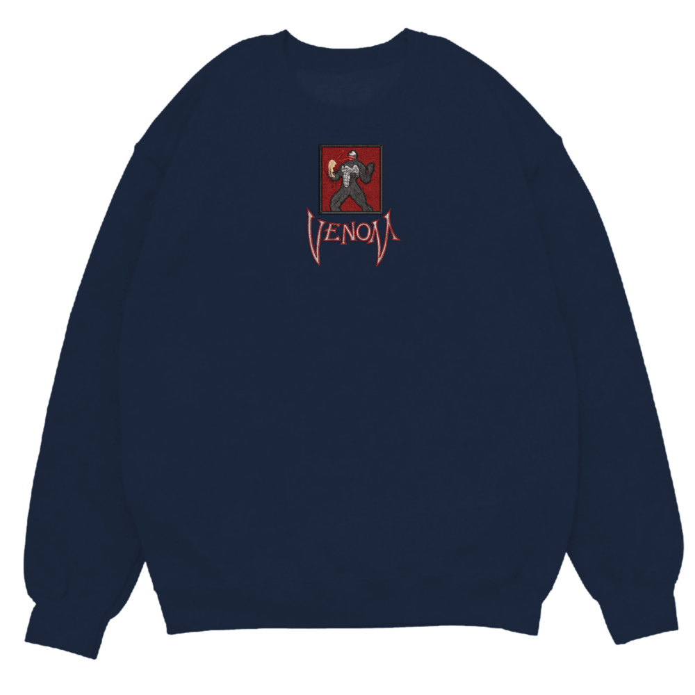 Venom Art Embroidered Sweatshirt Navy