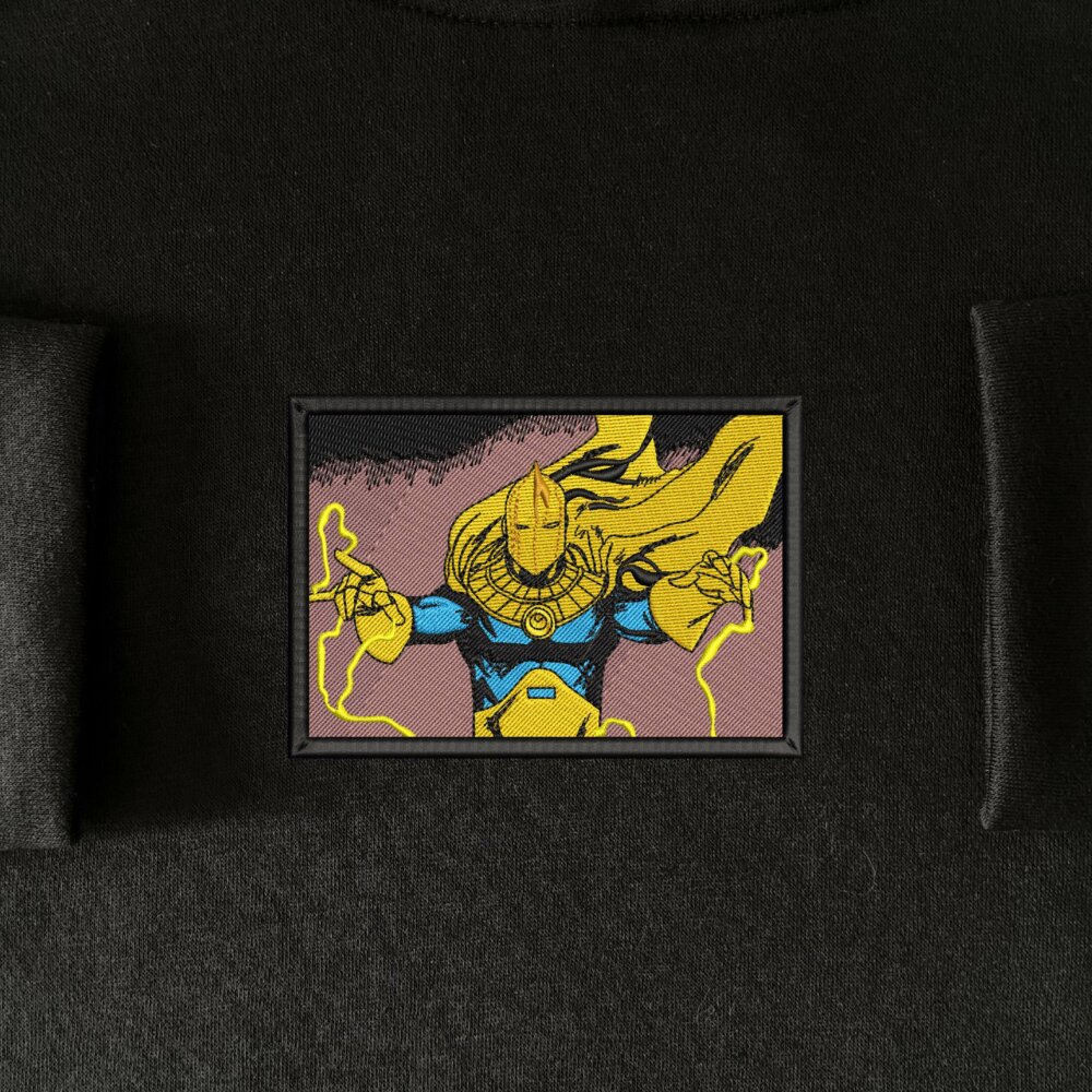 Doctor Fate Art Embroidered Hoodie Black (4)